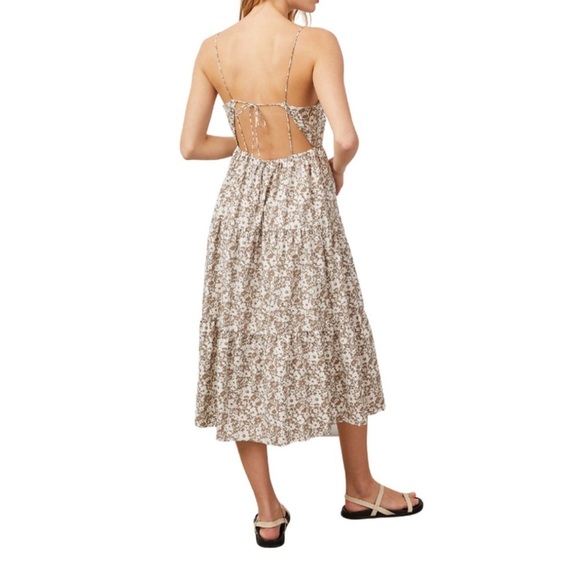 NWT Rails Leni Open Back Cottagecore Floral Tiered Ruffle Midi Sundress - Picture 1 of 12